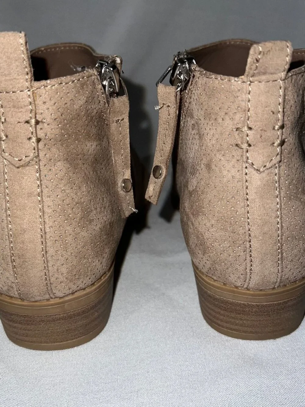 Dolcetta Daria Women’s Perforated Faux Suede Side Zip Booties Ankle Boots | Colo